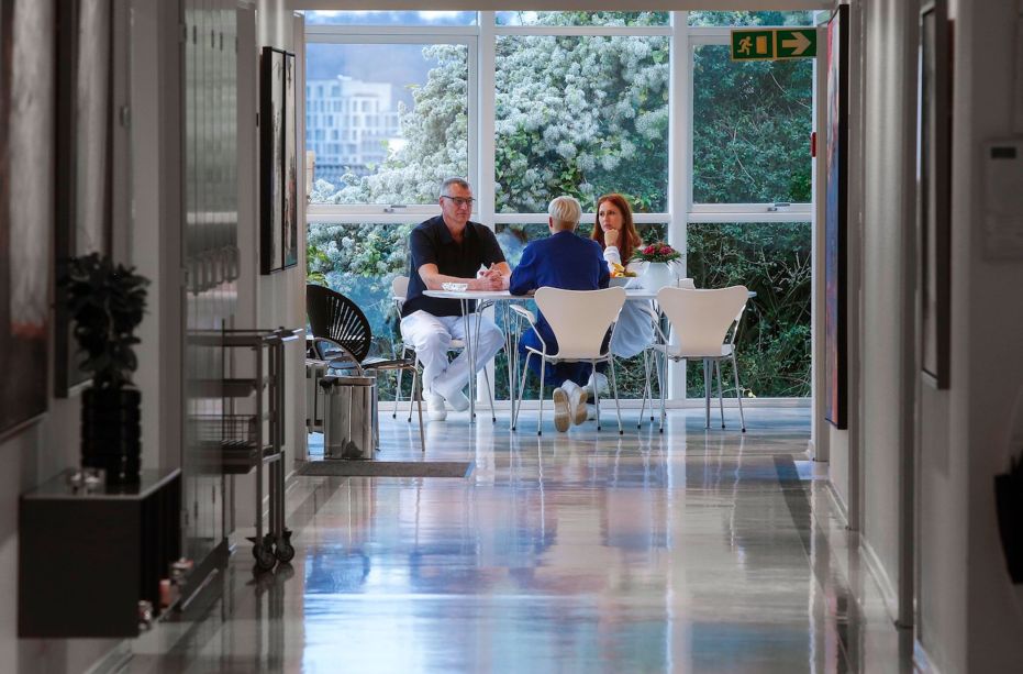 The extremely clean hospital has rigorous cleanliness standards