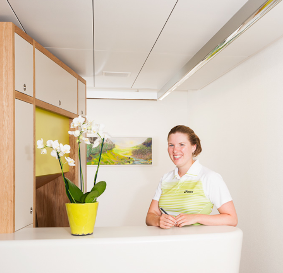 The welcoming reception of the clinic