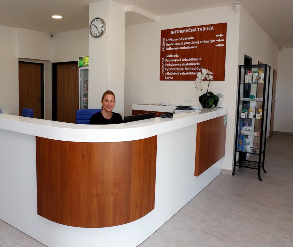 The friendly receptionists welcome patients to the hospital