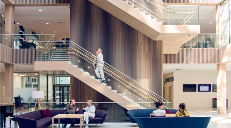 The exceptionally clean, spacious interior of the hospital